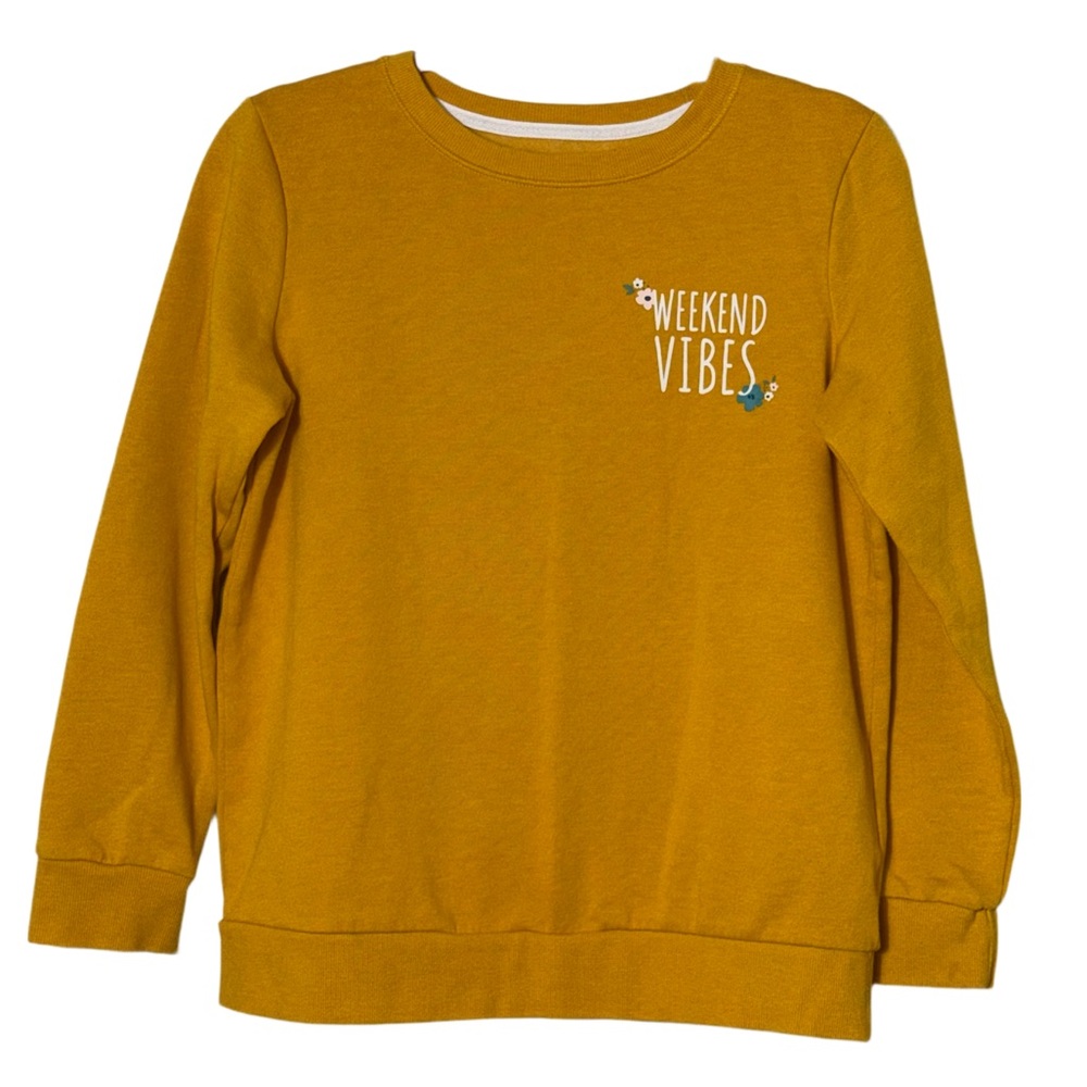 Cat & Jack Weekend Vibes Yellow Sweatshirt Sz 14/16